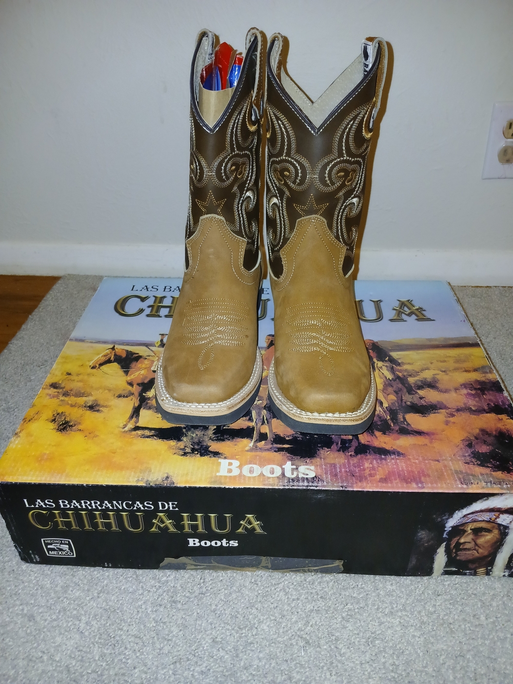 Classic Two-Tone Women’s Western Ankle Boots in Brown and Tan